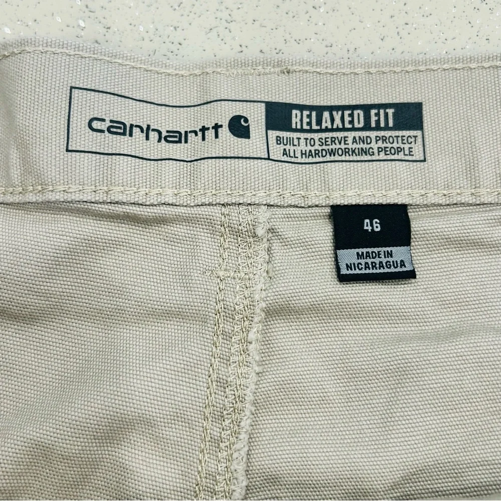 Carhartt Men’s Rugged Flex Relaxed Fit‎ Canvas Work Shorts, Tan, Size 44 - Picture 9 of 16